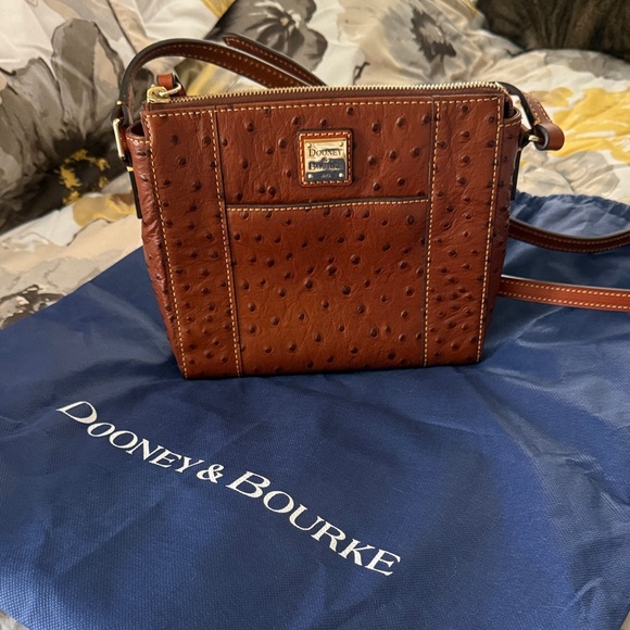 Dooney & Bourke Ostrich-Embossed Tan Crossbody Bag - Picture 10 of 10